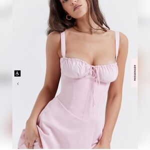House of CB Carlotta Baby Pink Corset Mini Dress